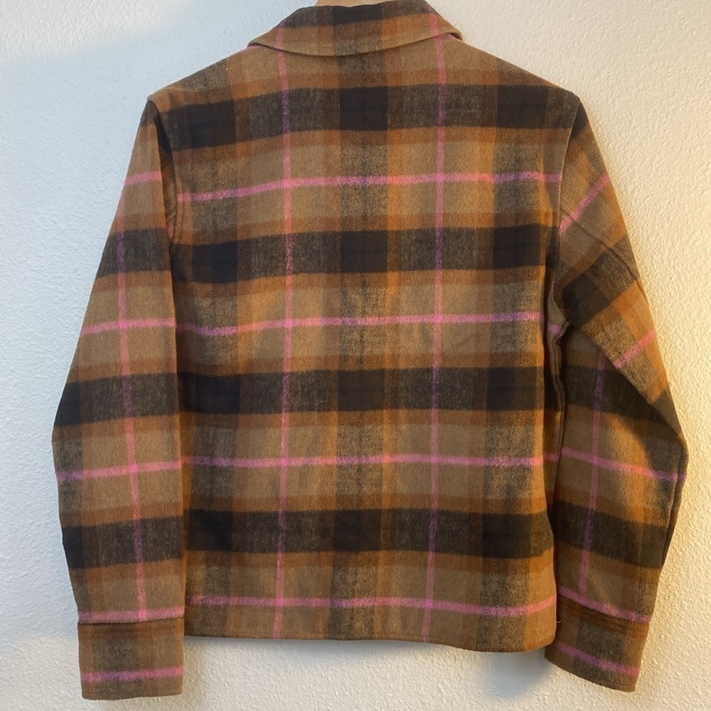 NWT BB Dakota Steve Madden Brown Plaid Flannel Boxy Shacket Size Small - Picture 4 of 8